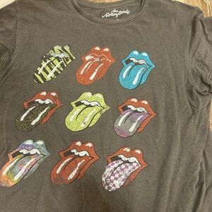 The Rolling Stones Kids Tee - Multicolor Tongues on Dark Gray